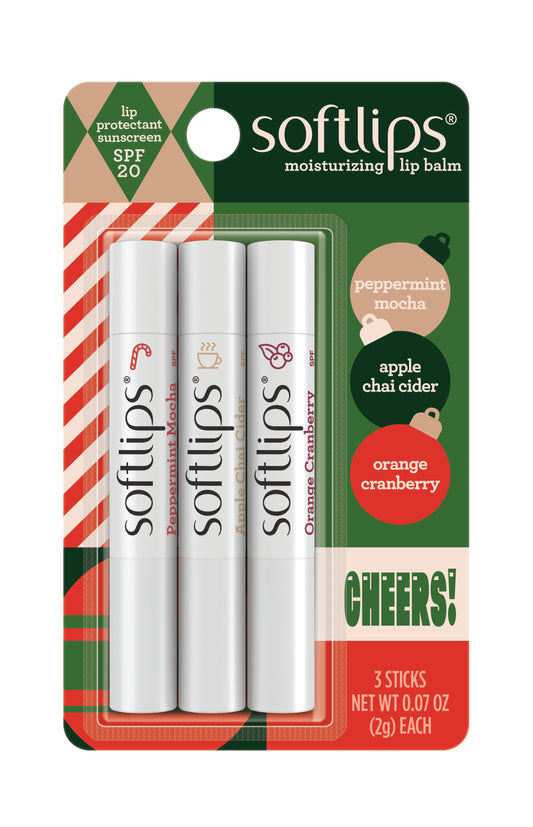 Softlips Holiday Cheers Moisturizing Lip Balm Lip Protectant -Sunscreen SPF 20