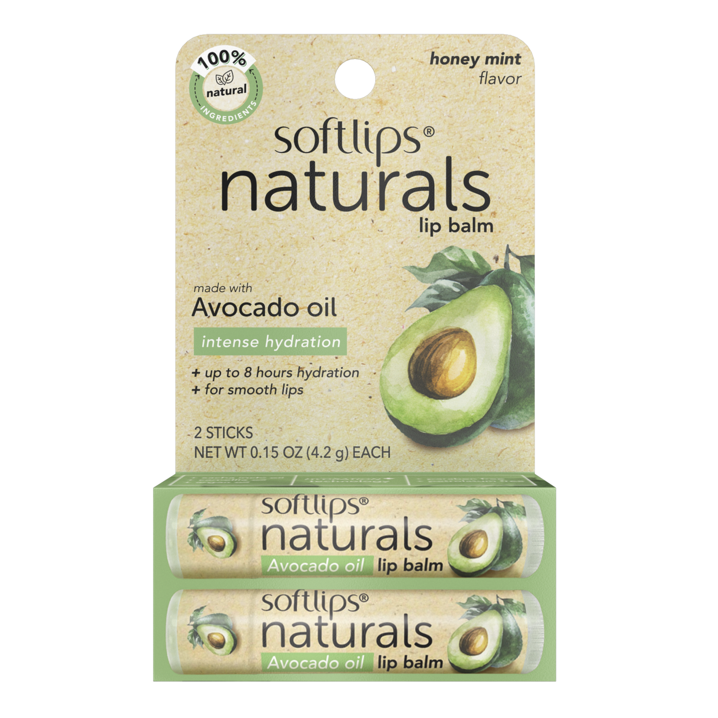 Naturals Lip Balm with Avocado Oil - 2 Pack