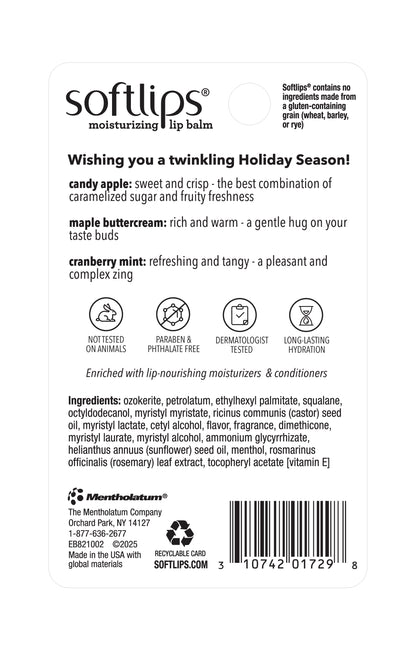 Softlips Holiday Twinkle Moisturizing Lip Balm 3ct